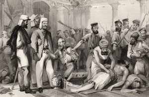Der Korrespondent der Times beobachtet die Plünderung des Kaiserbachs nach der Eroberung von Lucknow am 15. März 1858